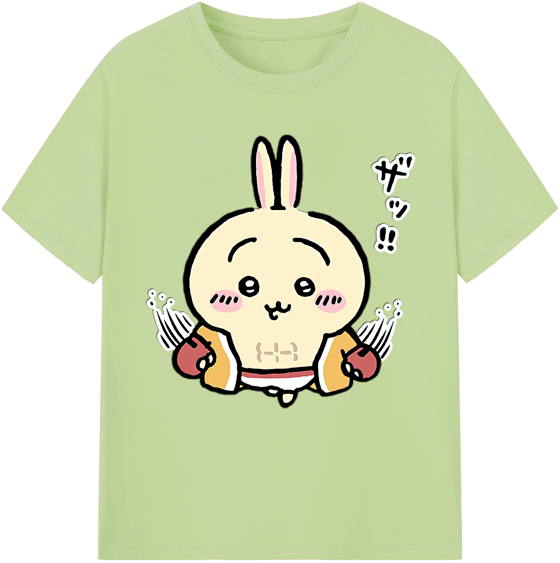 （画像用） ちいかわ うさぎ Chii-kawa usagi 綿100％半袖Tシャツ（フロントプリント）